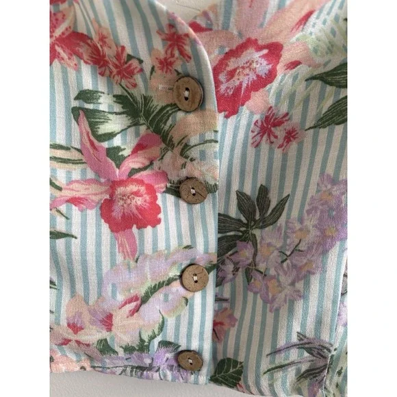 Fig & Thread Boutique Brand Floral Cottagecore Boho Crop Top Tank Medium - Picture 4 of 6